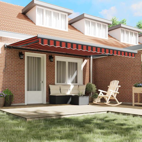 vidaXL Retractable Awning Orange and Brown 4x3 m Fabric and Aluminium