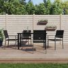 vidaXL 5 Piece Garden Dining Set Poly Rattan and Steel