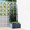 vidaXL Garden Planter with Trellis Blue Grey 40x40x121.5 cm PP