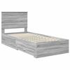 vidaXL Bed Frame with Drawer Grey Sonoma 100 x 200 cm Engineered Wood