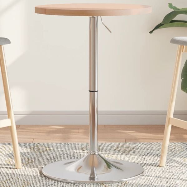 vidaXL Bar Table &Oslash;50x90.5 cm Solid Wood Oak