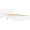vidaXL Bed Frame with Headboard and LED White 140x200 cm