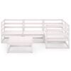 vidaXL 5 Piece Garden Lounge Set White Solid Wood Pine