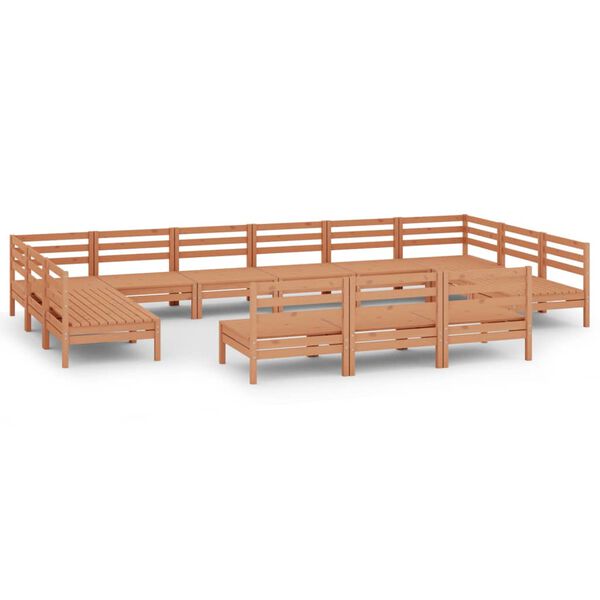 vidaXL 13 Piece Garden Lounge Set Honey Brown Solid Wood Pine