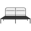 vidaXL Metal Bed Frame without Mattress with Headboard Black 183x213cm