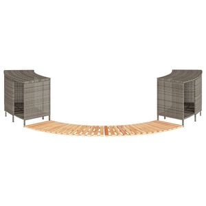 vidaXL Hot Tub Surround Grey Poly Rattan and Solid Wood Acacia