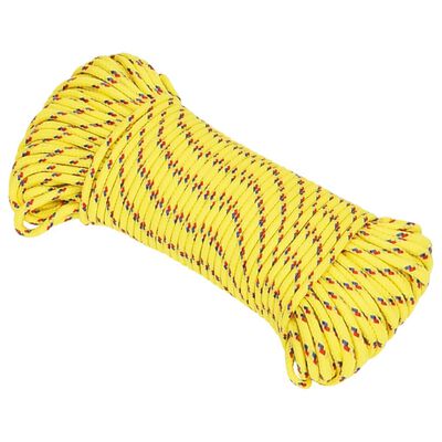 vidaXL Boat Rope Yellow 3 mm 25 m Polypropylene