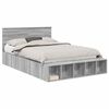 vidaXL Bed Frame with Shelf Grey Sonoma 140 x 200 cm Engineered Wood