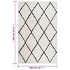 vidaXL Shaggy Rug High Pile Black and Cream 200x290 cm