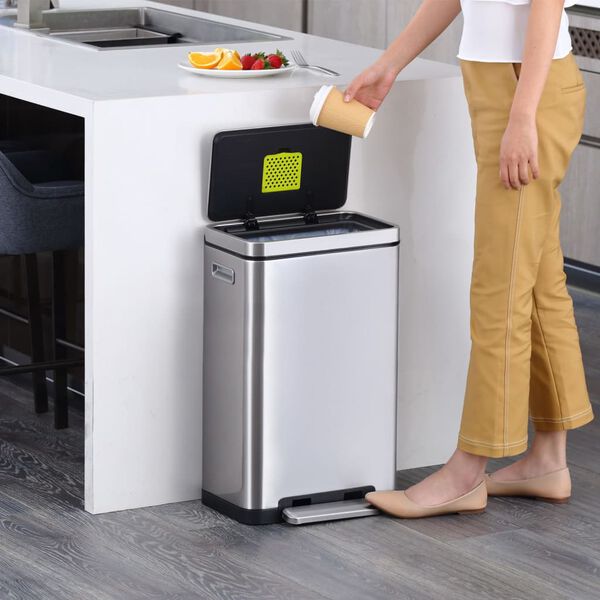 EKO Pedal Bin X-Cube 30 L Matte Silver