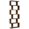 vidaXL Room Divider Bookcase 6-Tier Smoked Oak 70x24x193 cm Engineered Wood