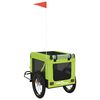 vidaXL Pet Bike Trailer Green and Black Oxford Fabric and Iron