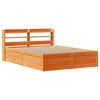 vidaXL Bed Frame with Headboard Wax Brown 140x200 cm Solid Wood Pine