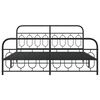 vidaXL Metal Bed Frame without Mattress with Footboard Black 183x213cm