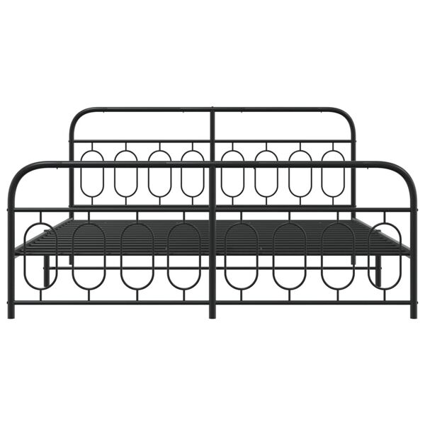 vidaXL Metal Bed Frame without Mattress with Footboard Black 183x213cm