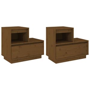 vidaXL Bedside Cabinets 2 pcs Honey Brown 60x34x51 cm Solid Wood Pine