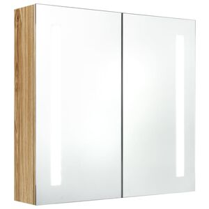 vidaXL Bathroom Cabinet | Oak | MDF with melamine finish, glass | Medium
