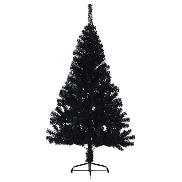 vidaXL Artificial Pre-lit Christmas Tree Black 150 cm PVC