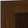vidaXL TV Wall Cabinet with LED Lights Brown Oak 100x30x40 cm