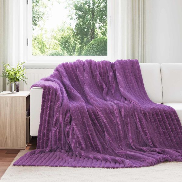 vidaXL Throw Blanket Purple 240 x 220 cm Fleece