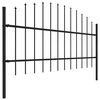 vidaXL Garden Fence with Spear Top Steel 181x100 cm Black