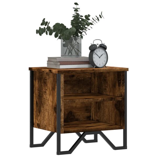 vidaXL Bedside Cabinet Smoked Oak 2 pcs 40x30x40 cm Engineered Wood