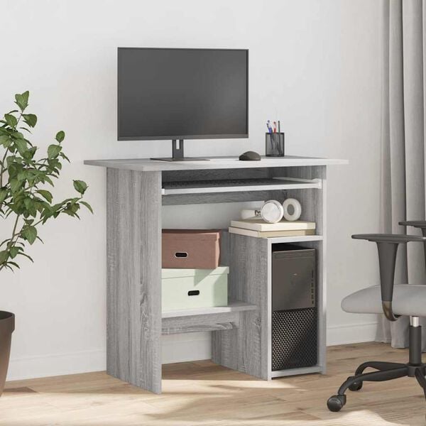 vidaXL Desk Grey Sonoma 80x45x74 cm Engineered Wood