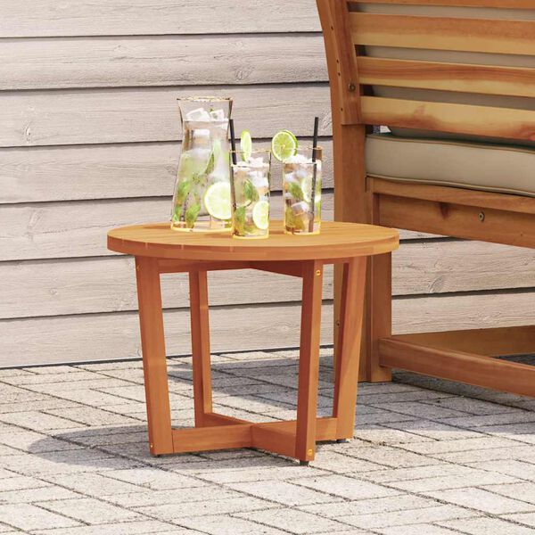 vidaXL Garden Side Table Round &Oslash;55x40 cm Solid Wood Acacia