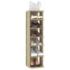 vidaXL Shoe Cabinet Sonoma Oak 27.5x27x102 cm Engineered Wood