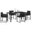 vidaXL Garden Dining Set 5 pcs Black Poly Rattan