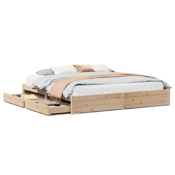 vidaXL Bed Frame without Mattress 200x200 cm Solid Wood Pine