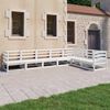 vidaXL 7 Piece Garden Lounge Set White Solid Pinewood