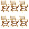 vidaXL Folding Garden Chairs 6 pcs Beige Solid Wood Acacia