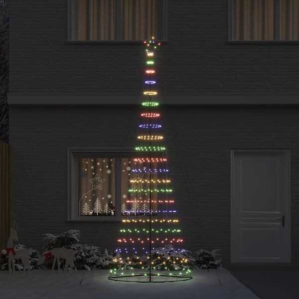 vidaXL LED Christmas Tree Multicolour 138.5 x 138.5 x 399 cm Metal