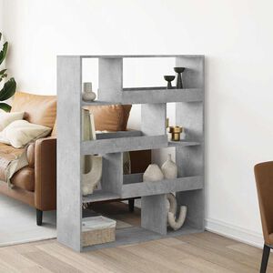 vidaXL Bookcase Concrete Grey 100x33x125,5 cm Engineered Wood