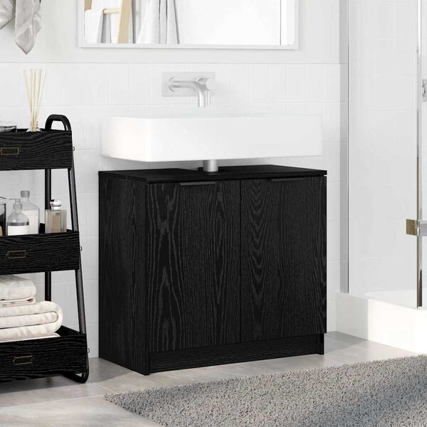 vidaXL Bathroom Cabinet Black Oak 64.5 x 33.5 x 59 cm Engineered Wood