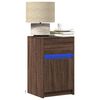 vidaXL Bedside Cabinets with LED Lights 2 pcs Brown Oak Engineered Wood