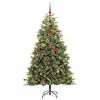 vidaXL Artificial Hinged Christmas Tree with Cones Green 240 cm