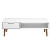 vidaXL Coffee Table MOLDE White 100x55x31 cm Solid Wood Pine
