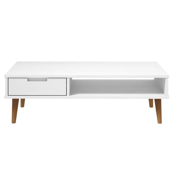 vidaXL Coffee Table MOLDE White 100x55x31 cm Solid Wood Pine