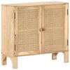 vidaXL Sideboard 80x30x73 cm Solid Mango Wood and Natural Cane
