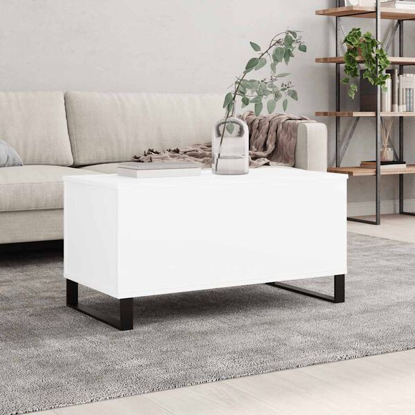 vidaXL Coffee Table White 90x44.5x45 cm Engineered Wood