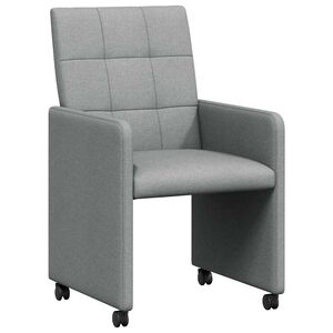 vidaXL Dining Chairs with Wheels 2 pcs Light grey 58 x 65 x 94 cm