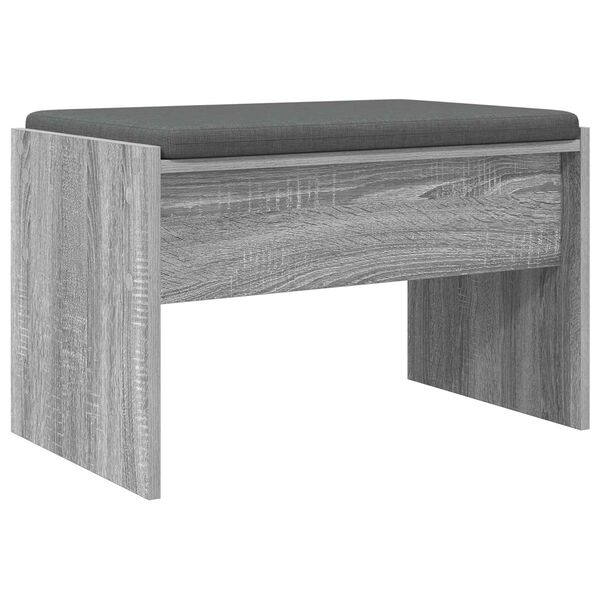vidaXL Hall Bench with Cushion Grey Sonoma 63 x 38 x 40 cm