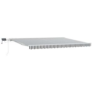 vidaXL Manual Retractable Awning with LED Anthracite&White 450x300 cm