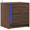 vidaXL Bedside Cabinet with LED Lights Brown Oak Engineered Wood