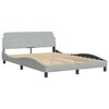 vidaXL Bed Frame "Dover" Light Grey 135x190 cm Double Velvet