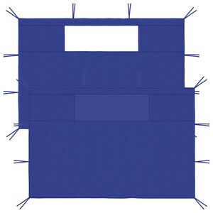 vidaXL Gazebo Sidewalls with Windows 2 pcs Blue