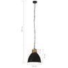 vidaXL Industrial Hanging Lamp Black Iron & Solid Wood 46 cm E27