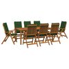 vidaXL 9-Piece Garden Dining Set Natural Solid Acacia Wood